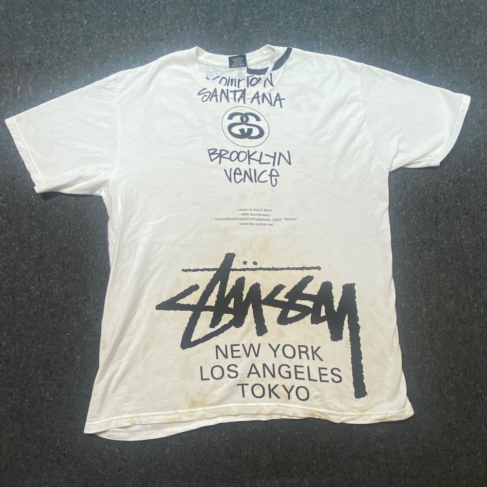 Stussy Takahiro Miyashita The Soloist‎ Mens L 40th Anniversary World Tour Tee